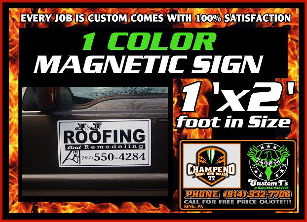 Custom Magnetic Signs One Color Magnetic Sign